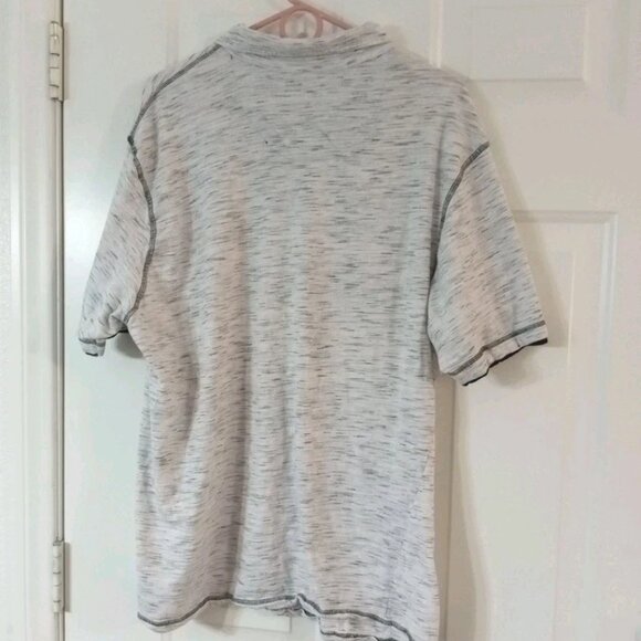 Modern Culture Polo Shirt Men's 2XB Heathered White & Gray With Black Stitching - Picture 6 of 6
